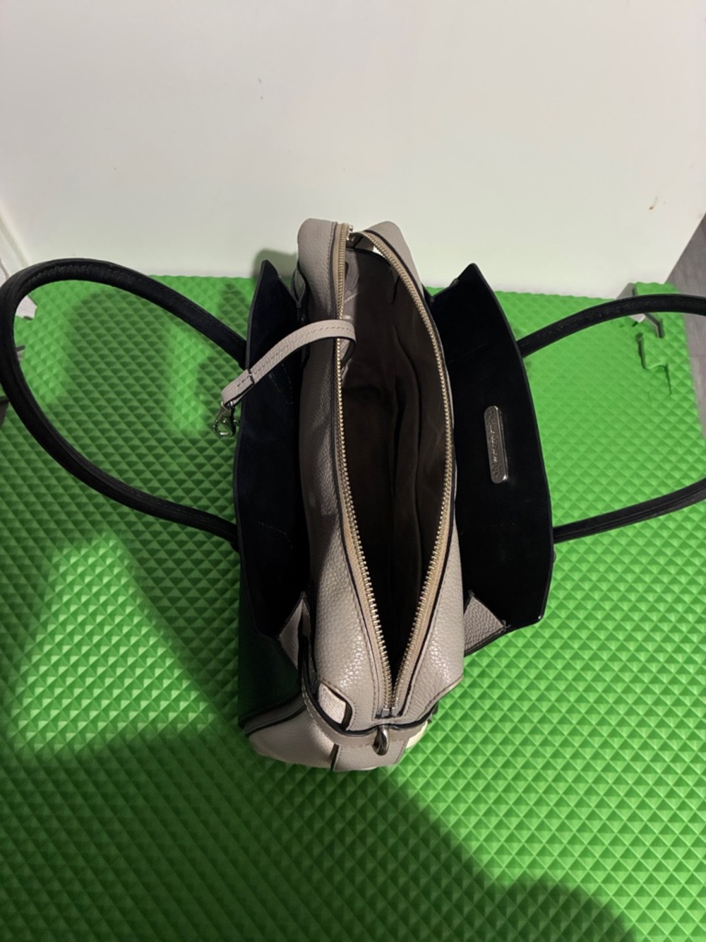Michael Kors Black, Gray and White Leather Satchel - Picture 5 of 5